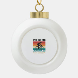 Cycling Dad Vintage Biker Father T-Shirt Design_1 Ceramic Ball Christmas Ornament