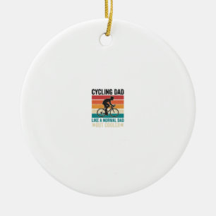 Cycling Dad Vintage Biker Father T-Shirt Design_1 Ceramic Ornament