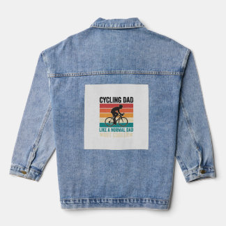 Cycling Dad Vintage Biker Father T-Shirt Design_1 Denim Jacket