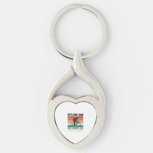 Cycling Dad Vintage Biker Father T-Shirt Design_1 Key Ring