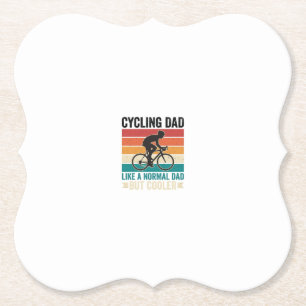 Cycling Dad Vintage Biker Father T-Shirt Design_1 Paper Coaster