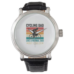 Cycling Dad Vintage Biker Father T-Shirt Design_1 Watch