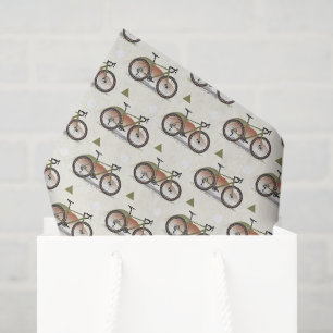 Cycling Decoupage Tissue Paper, Bicycle Paper
