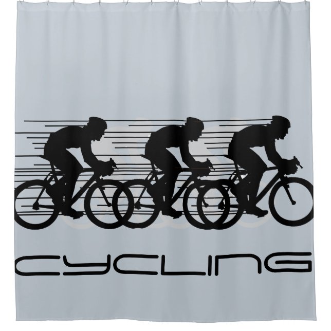 Cycling Design Shower Curtain (Front)