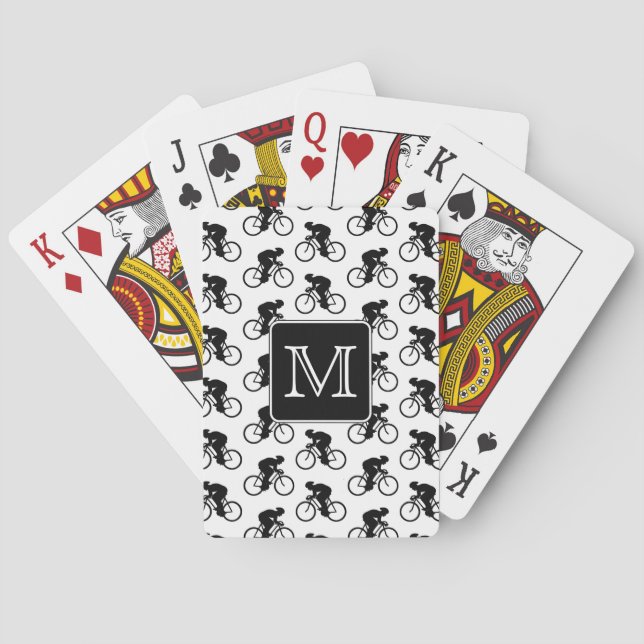 Cycling Design with Custom Monogram Playing Cards (Back)