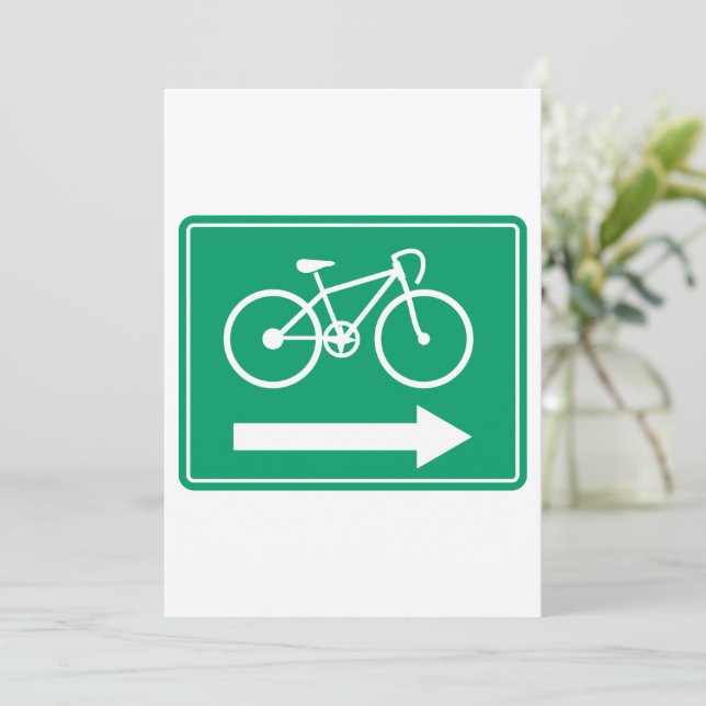 Cycling Directions Arrow Invitation (Standing Front)