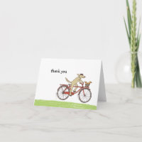 Cycling Dog and Squirrel | Cute Thank You Cards