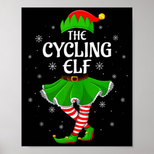 Cycling Elf Christmas Family Girls Women Elf Squad Poster