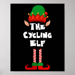 Cycling Elf Matching Family Group Christmas Party  Poster