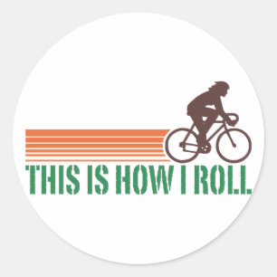 Cycling (female) classic round sticker