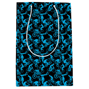 Cycling Freestyles Pattern.b x4 Black BG Medium Gift Bag