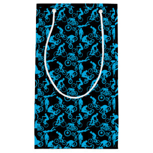 Cycling Freestyles Pattern.b x4 Black BG Small Gift Bag