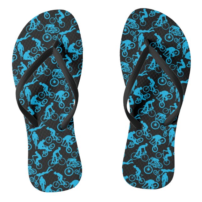 Cycling Freestyles Pattern.b x4 Black BG Thongs (Footbed)