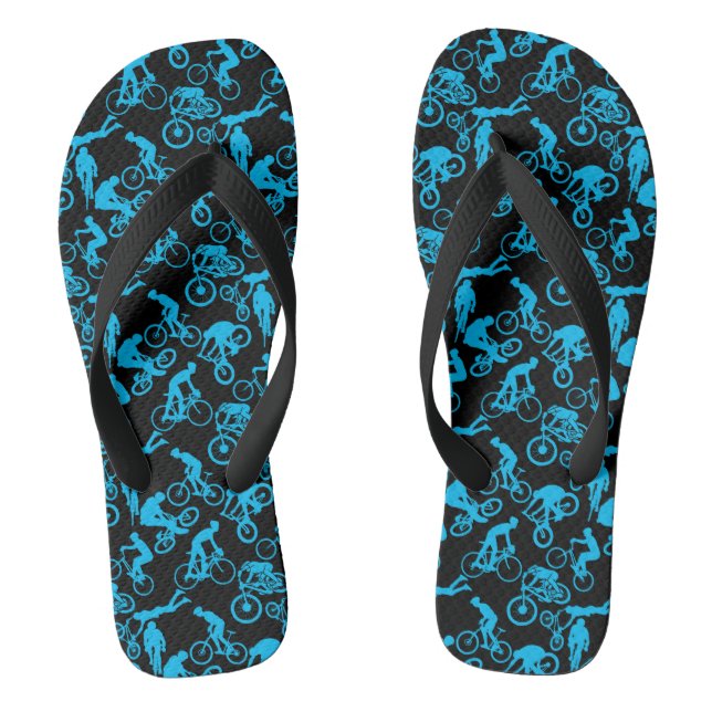 Cycling Freestyles Pattern.b x4 Black BG Thongs (Footbed)