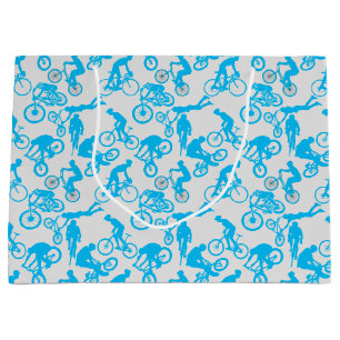 Cycling Freestyles Pattern.b x4 Offwhite BG Large Gift Bag
