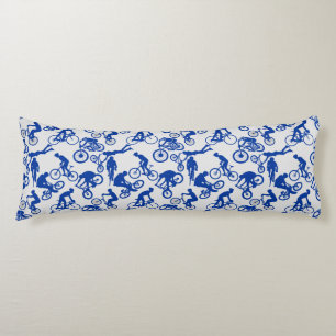 Cycling Freestyles Pattern.w x4 OffWhite BG Body Cushion