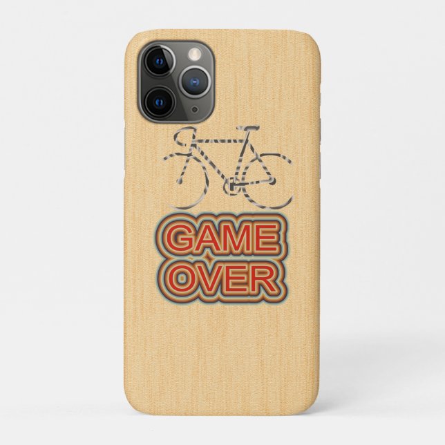 Cycling Game Over. Wood Background Case-Mate iPhone Case (Back)