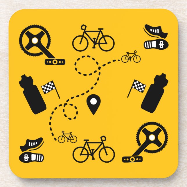 Cycling Gift Print Coaster (Front)