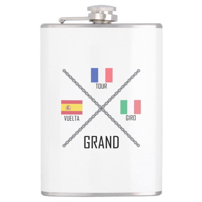 Cycling Grand Tours Hip Flask (Front)