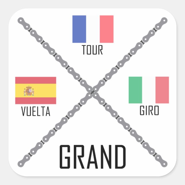 Cycling Grand Tours Square Sticker (Front)