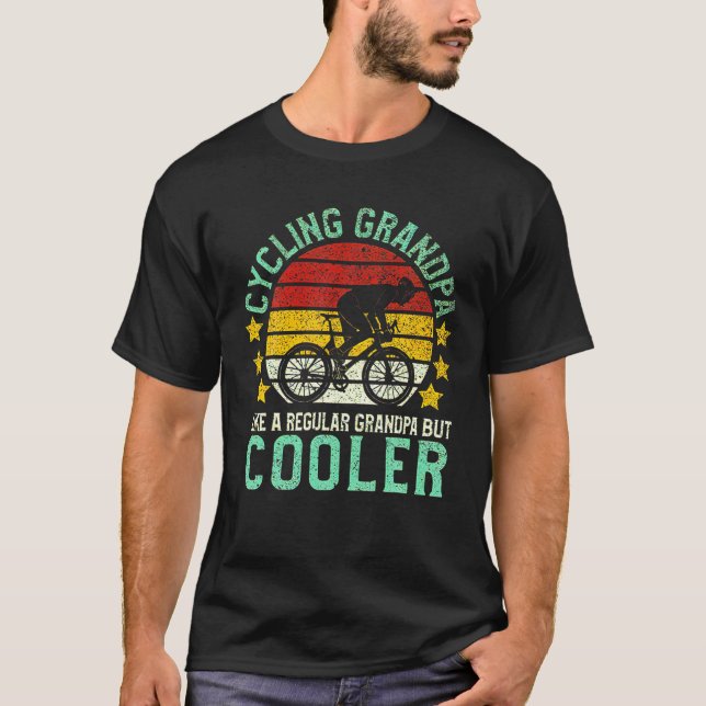 Cycling Grandpa, Father's Day Cycling Gift T-Shirt (Front)