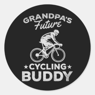 Cycling Grandpa's Future Cycling Buddy Road Bike C Classic Round Sticker