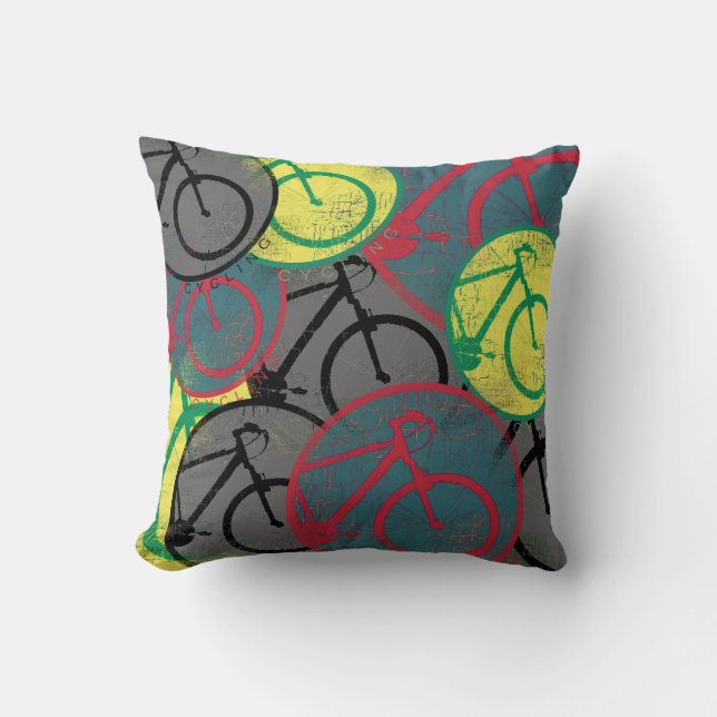 cycling graphic decor idea cushion (Front)