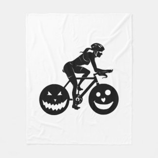 Cycling Halloween Fleece Blanket