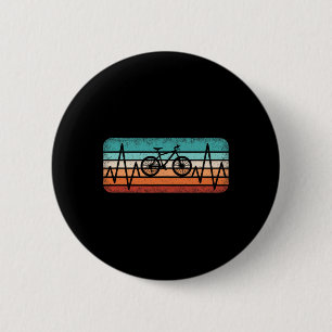 Cycling Heartbeat Bicycle Cyclist Mountain Bike Re 6 Cm Round Badge