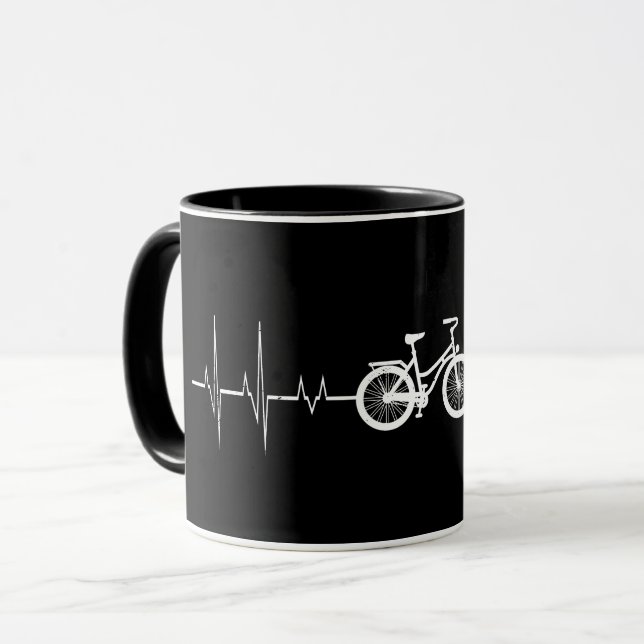  Cycling Heartbeat- Bicycle Love Biking  Mug (Front Left)