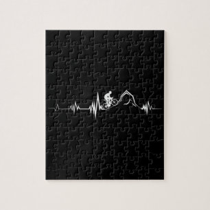 Cycling Heartbeat Racing Bicycle Mountain Bike Jigsaw Puzzle