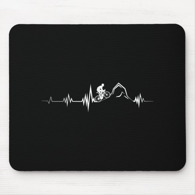 Cycling Heartbeat Racing Bicycle Mountain Bike Mouse Pad (Front)