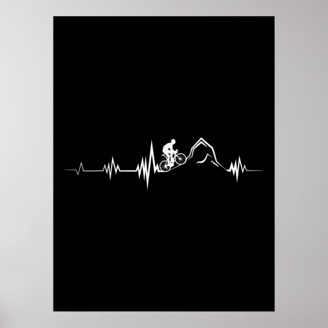 Cycling Heartbeat Racing Bicycle Mountain Bike Poster (Front)