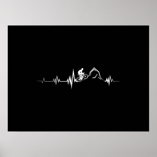 Cycling Heartbeat Racing Bicycle Mountain Bike Poster (Front)