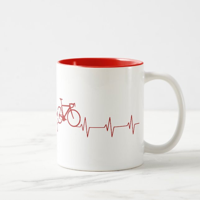 Cycling Heartbeat Two-Tone Coffee Mug (Right)