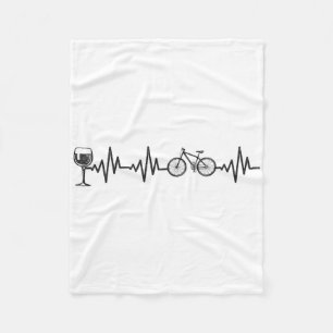 Cycling Heartbeat Wine Mountain Biking Bicycle Cyc Fleece Blanket