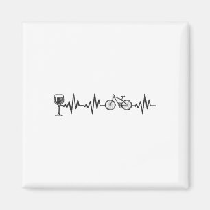 Cycling Heartbeat Wine Mountain Biking Bicycle Cyc Magnet
