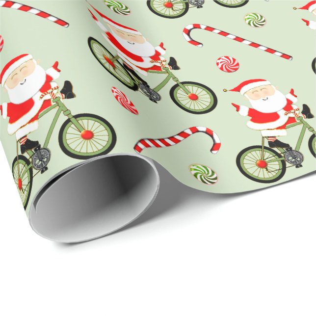 Cycling Holiday Gift Wrapping Paper (Roll Corner)