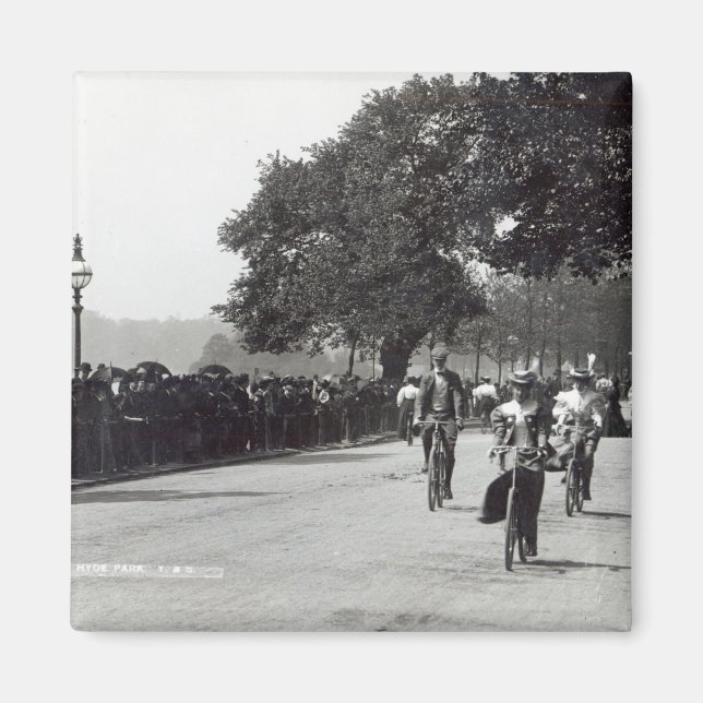 Cycling in Hyde Park, c.1910 Magnet (Front)