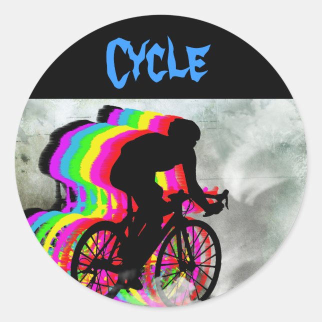 Cycling in the Clouds Classic Round Sticker (Front)