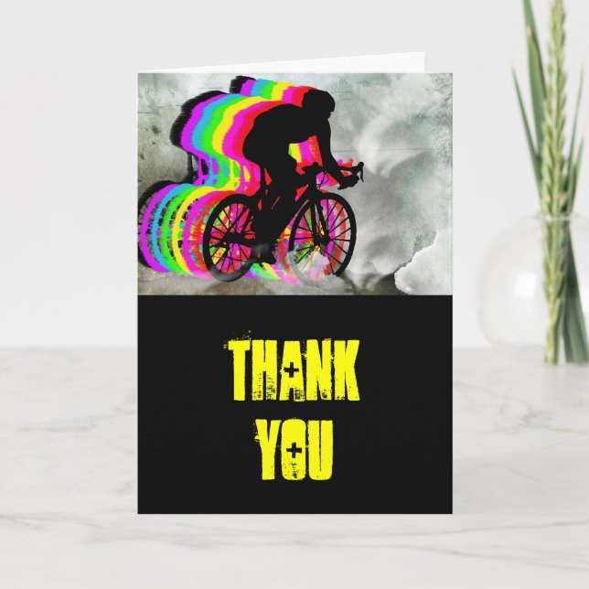 Cycling in the Clouds Thanks Thank You Card (Front)