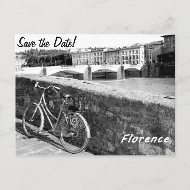 Cycling in the Italian city of Florence Announcement Postcard (Front)