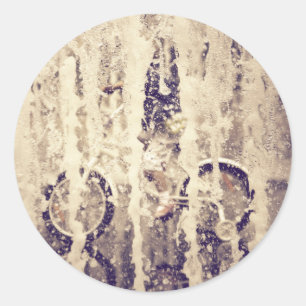 Cycling in the Rain Classic Round Sticker