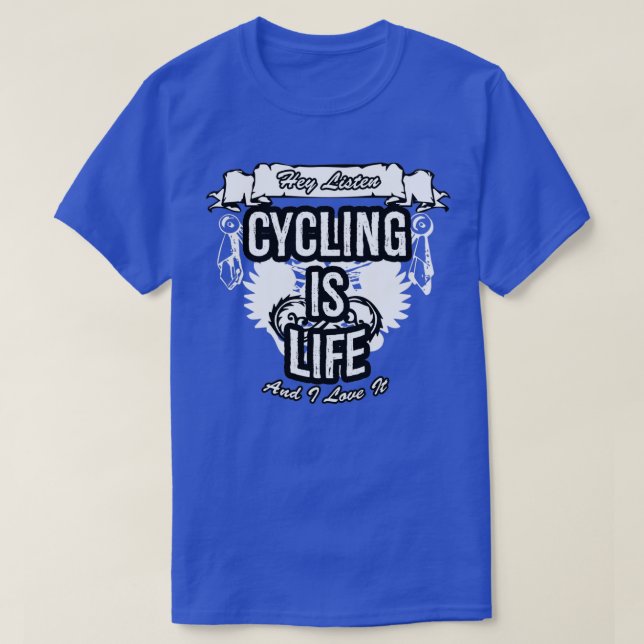 Cycling Is Life Creative Job Typography Design  T-Shirt (Design Front)