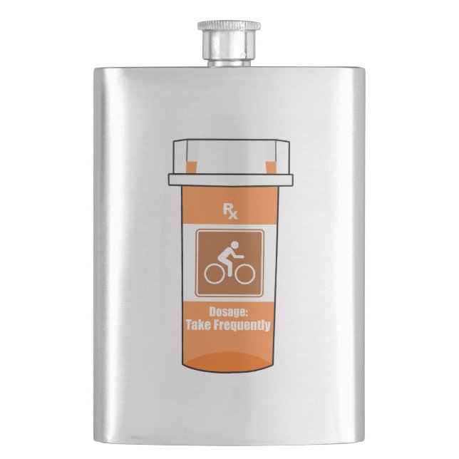 Cycling Is My Drug Hip Flask (Front)