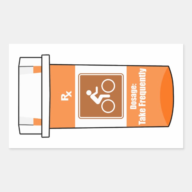 Cycling Is My Drug Rectangular Sticker (Front)