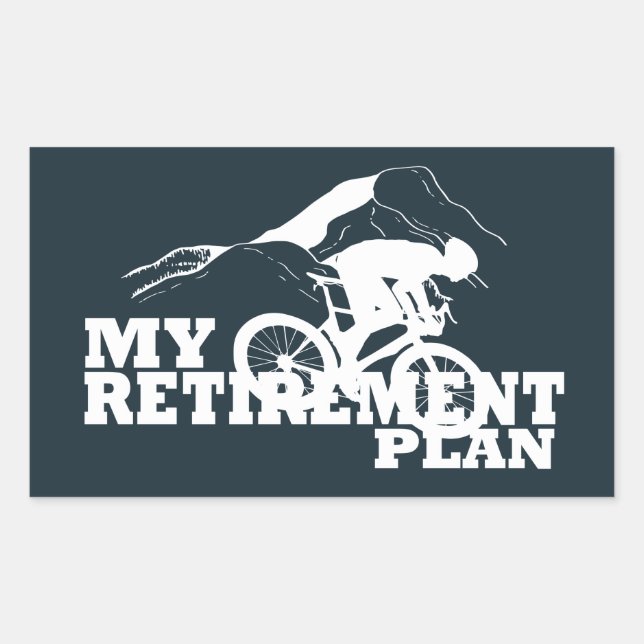 cycling is my retirement plan rectangular sticker (Front)