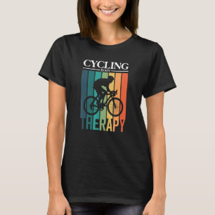Cycling Is My Therapy Cyclist Silhouette T-Shirt