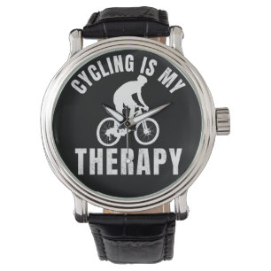 cycling is my therapy funny biking gift watch