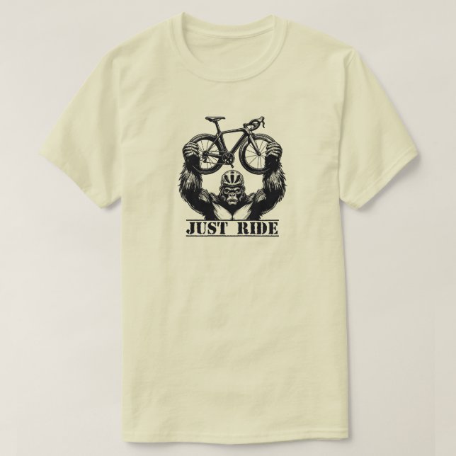 Cycling Just Ride Gorilla T-Shirt (Design Front)